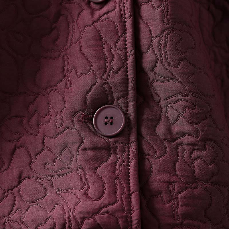 Jacquard Cotton Long Sleeve Mid-Length Structured Jacket for Daily Grounding