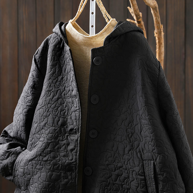 Jacquard Cotton Long Sleeve Mid-Length Structured Jacket for Daily Grounding