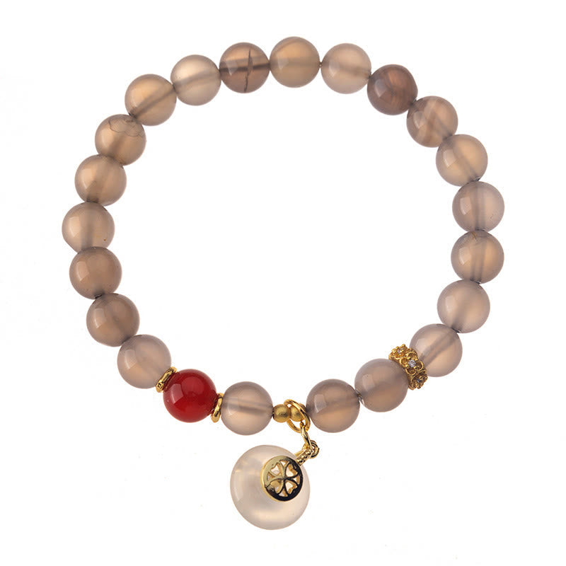 Harmonious Gray Agate, Red Agate & Chalcedony Balance Bracelet
