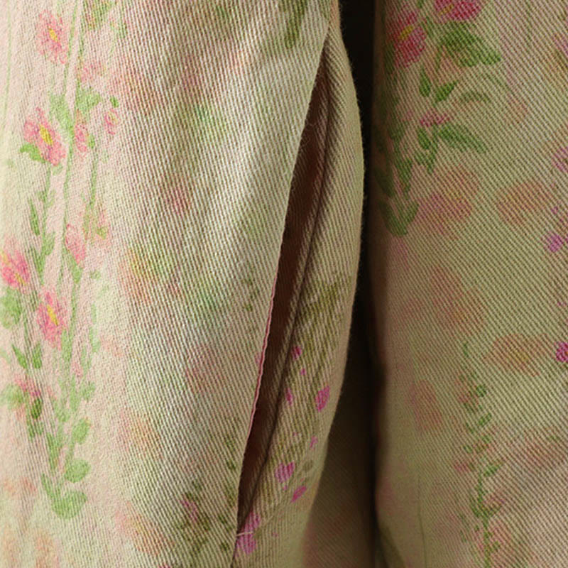 Winter Lace Patchwork Long Sleeve Cotton Women's Thermal Jacket With Pockets