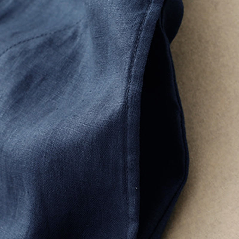 Grounding Cotton Long-Sleeve Button-Down Meditation Midi Dress