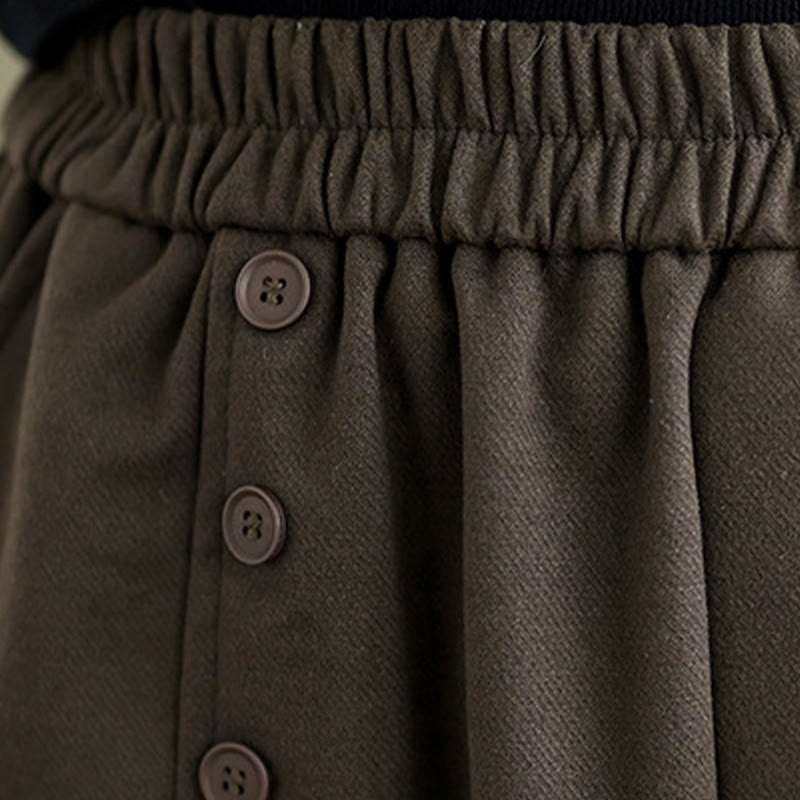 Natural Cotton 7/8 Length Slim-Fit Meditation Skirt with Pockets