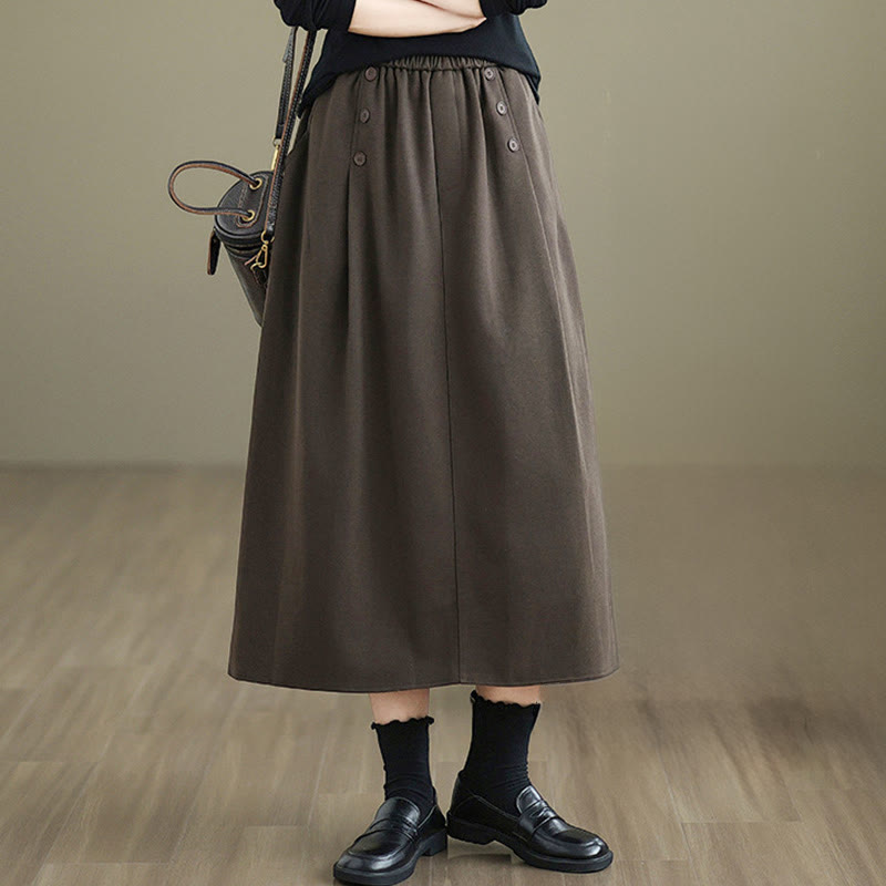 Natural Cotton 7/8 Length Slim-Fit Meditation Skirt with Pockets