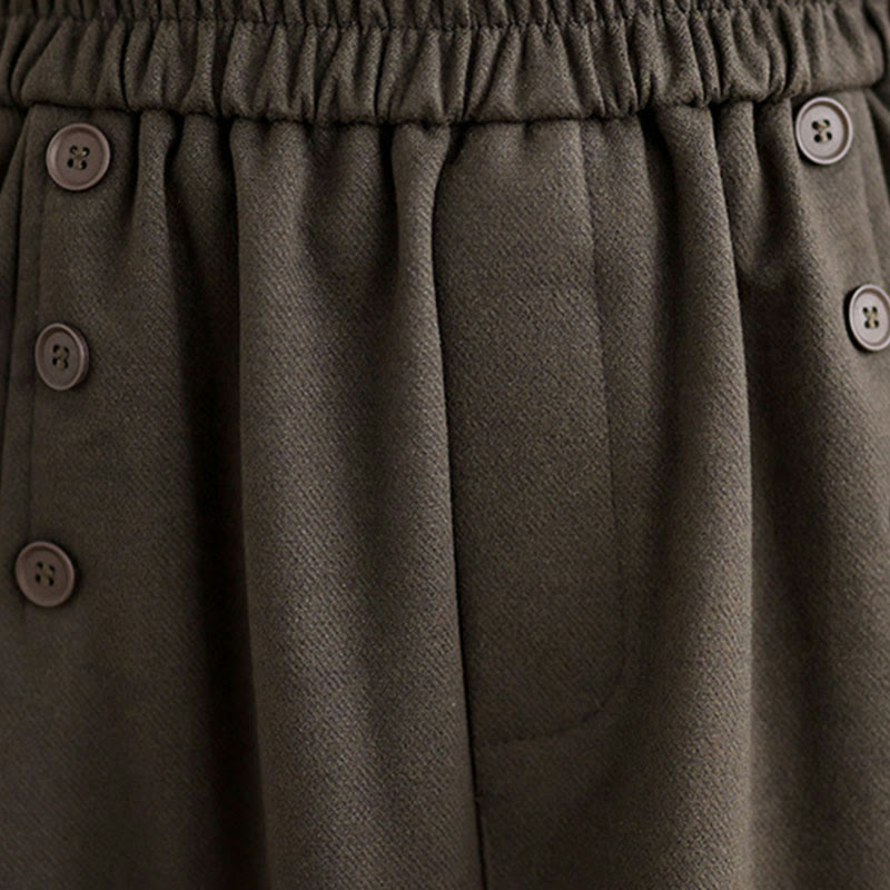 Natural Cotton 7/8 Length Slim-Fit Meditation Skirt with Pockets