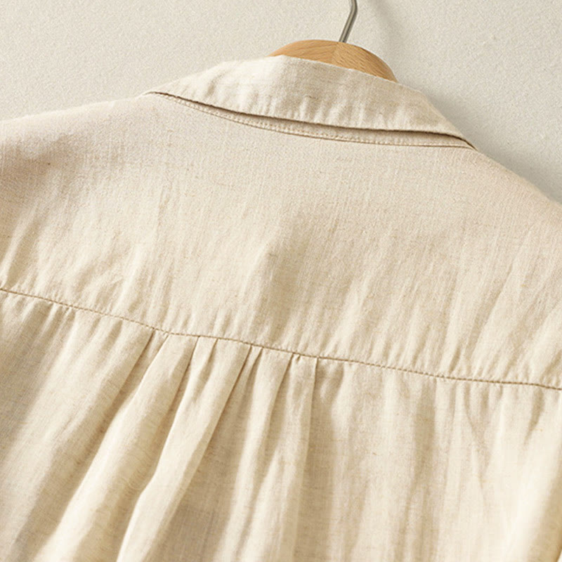 Lightweight Embroidered Floral Mindful Long-Sleeve Shirt