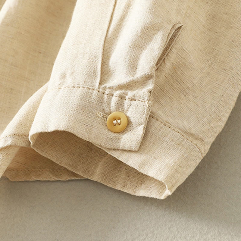 Lightweight Embroidered Floral Mindful Long-Sleeve Shirt