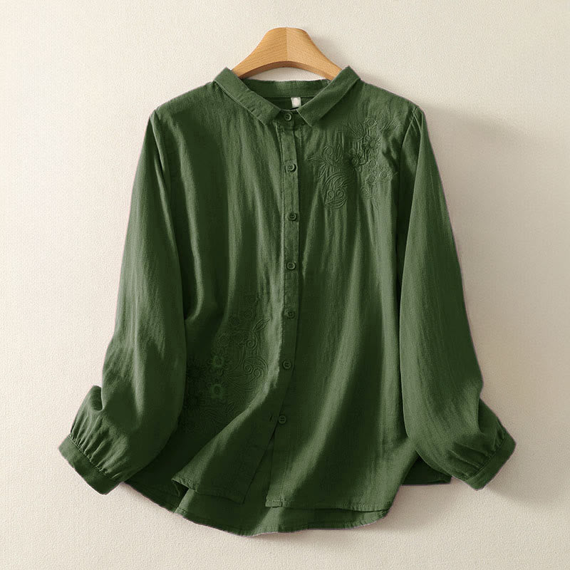 Breathable Long Sleeve Lapel Shirt for Mindful Daily Wear