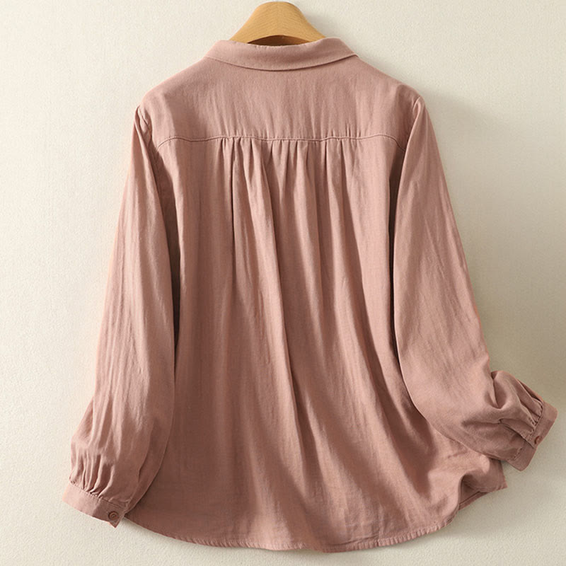 Breathable Long Sleeve Lapel Shirt for Mindful Daily Wear