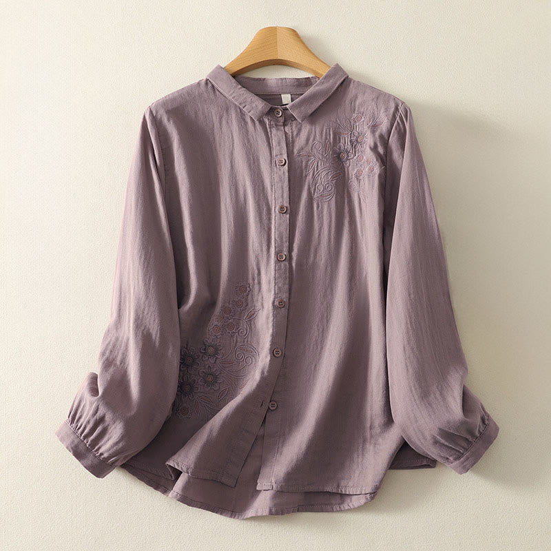 Breathable Long Sleeve Lapel Shirt for Mindful Daily Wear