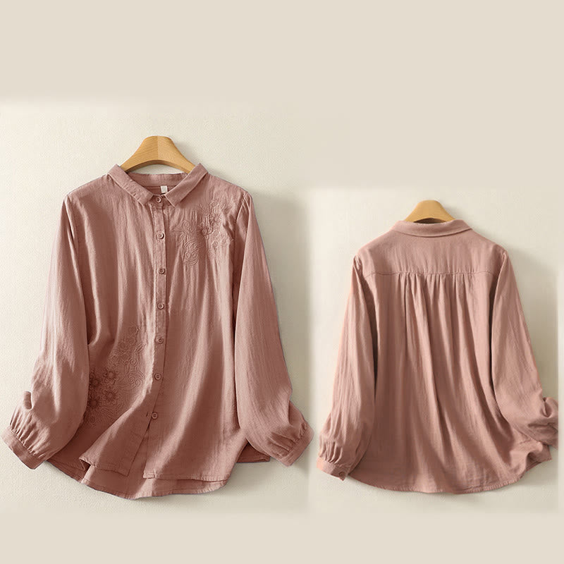 Breathable Long Sleeve Lapel Shirt for Mindful Daily Wear