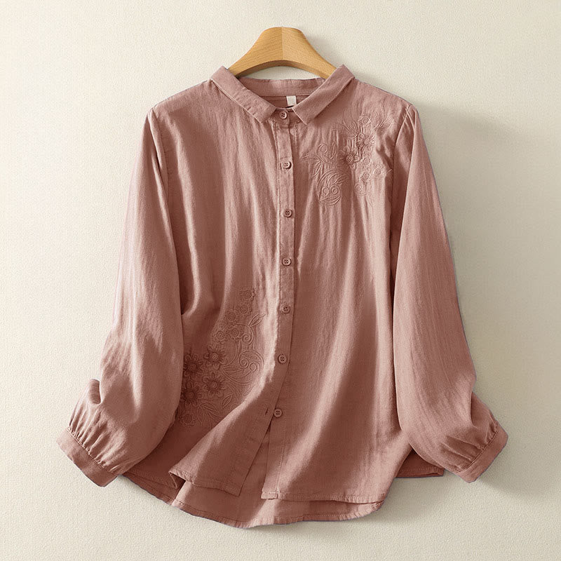 Breathable Long Sleeve Lapel Shirt for Mindful Daily Wear