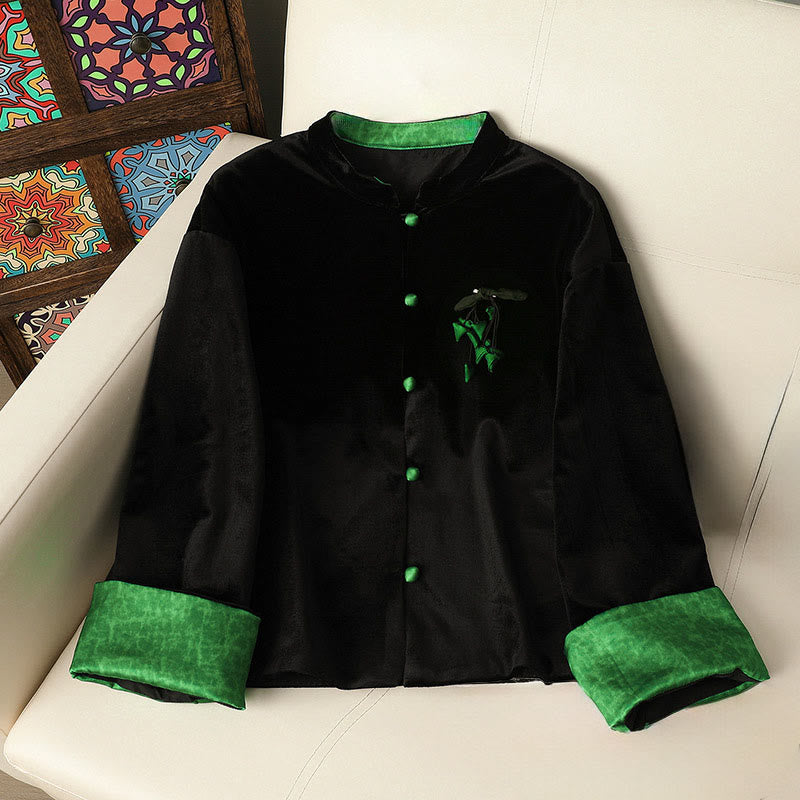 Structured Botanical Print Thermal Meditation Jacket