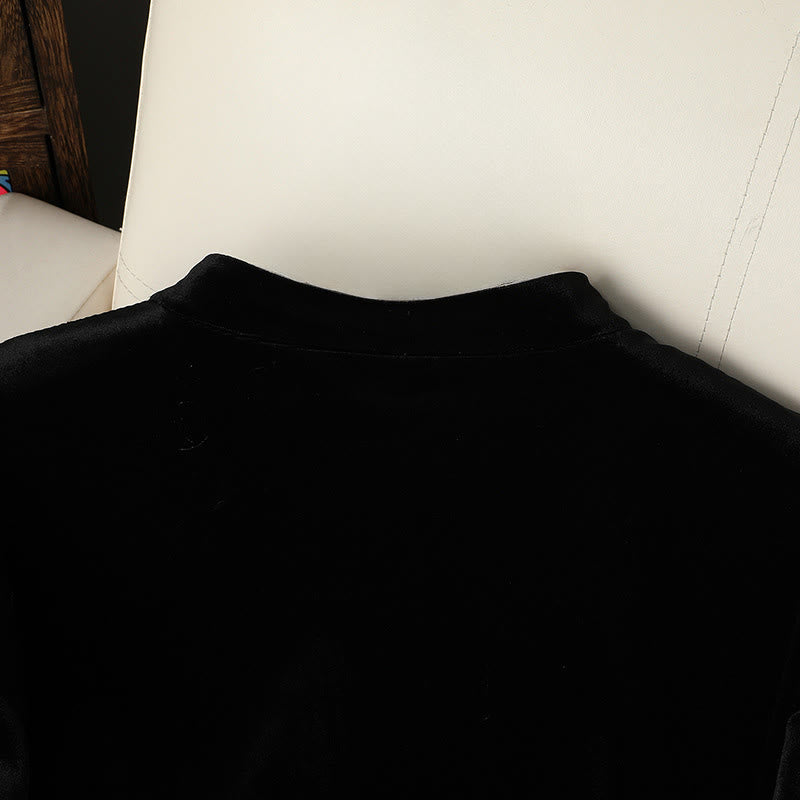 Structured Botanical Print Thermal Meditation Jacket