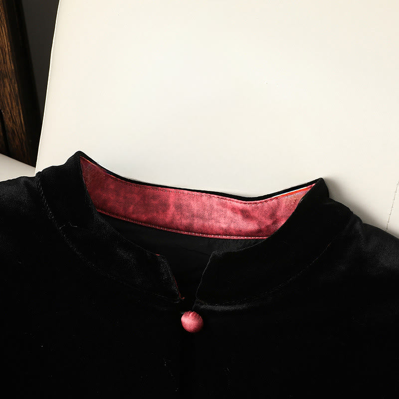 Structured Botanical Print Thermal Meditation Jacket