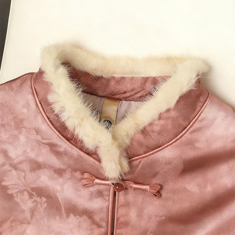Structured Botanical Frog-Button Cold-Weather Ritual Jacket