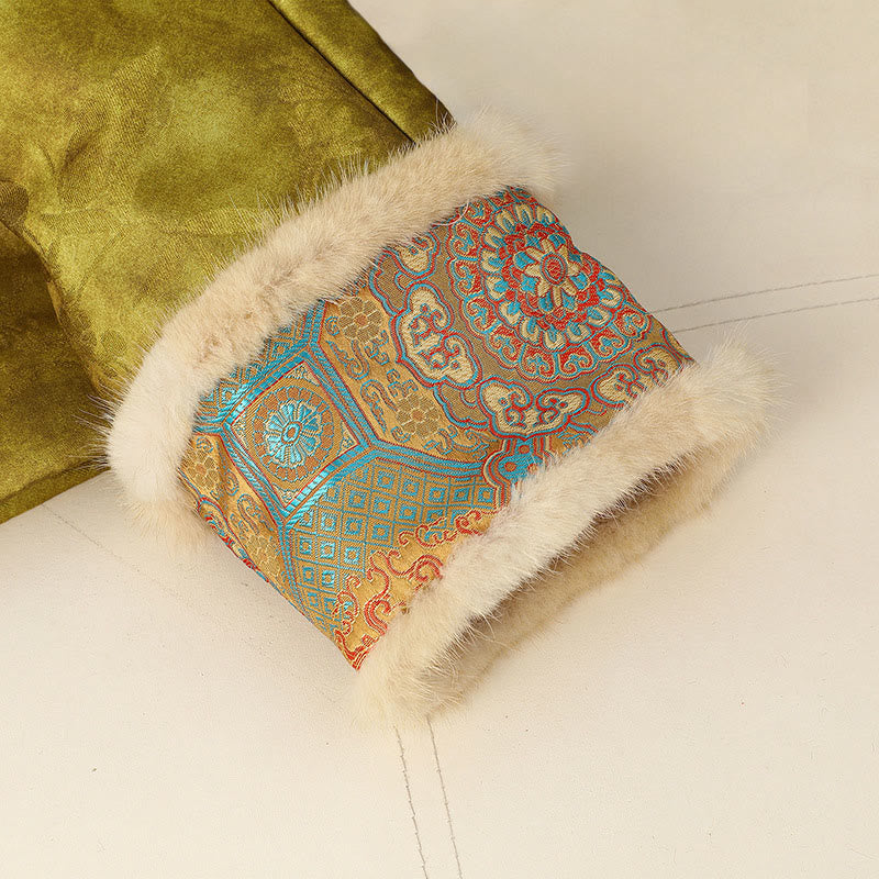 Structured Botanical Frog-Button Cold-Weather Ritual Jacket
