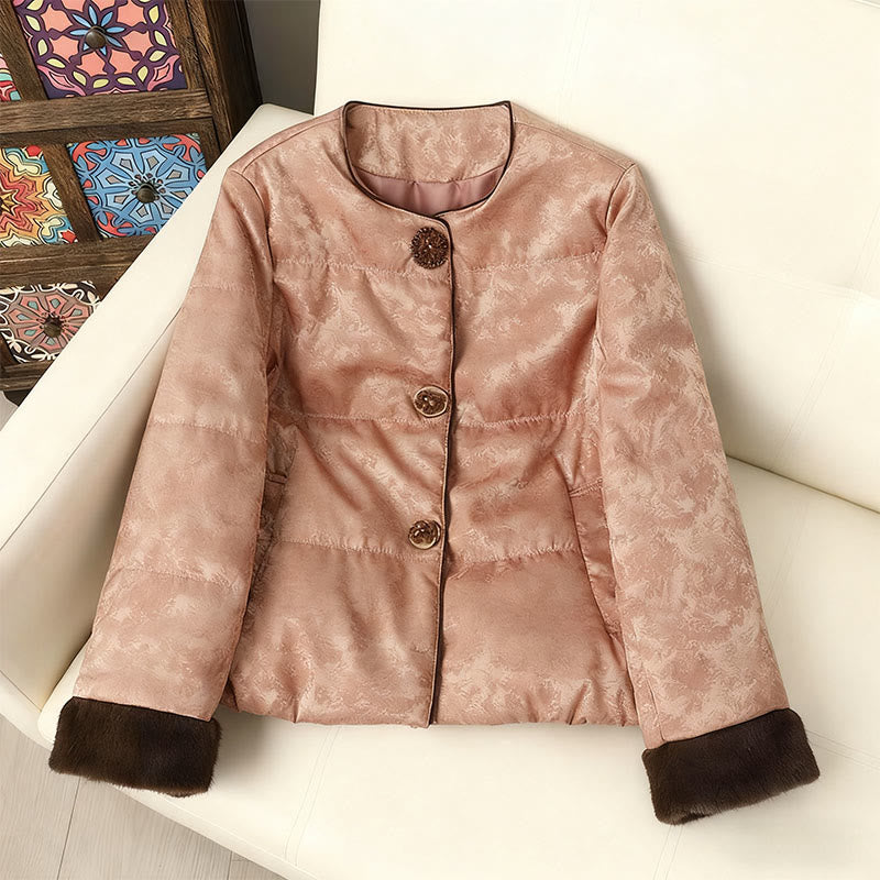 Jacquard Frog-Button Cold-Weather Grounding Jacket