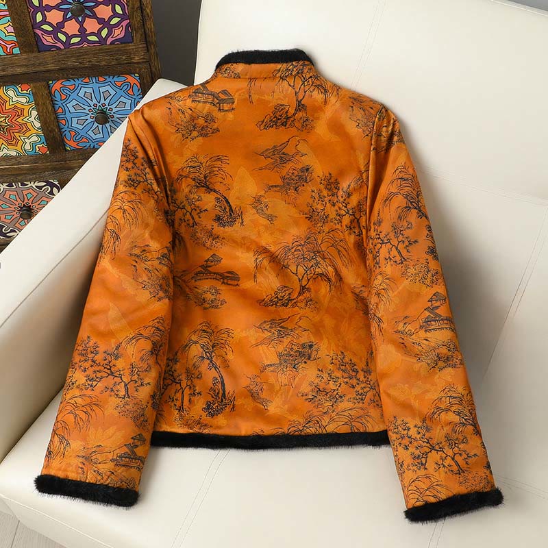 Structured Botanical Frog-Button Meditation Jacket