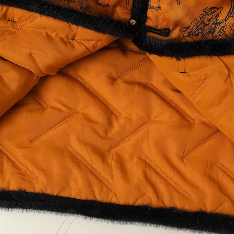 Structured Botanical Frog-Button Meditation Jacket