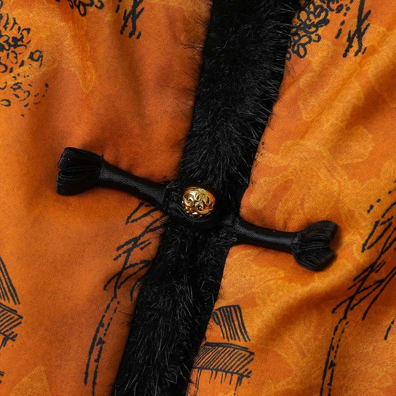 Structured Botanical Frog-Button Meditation Jacket