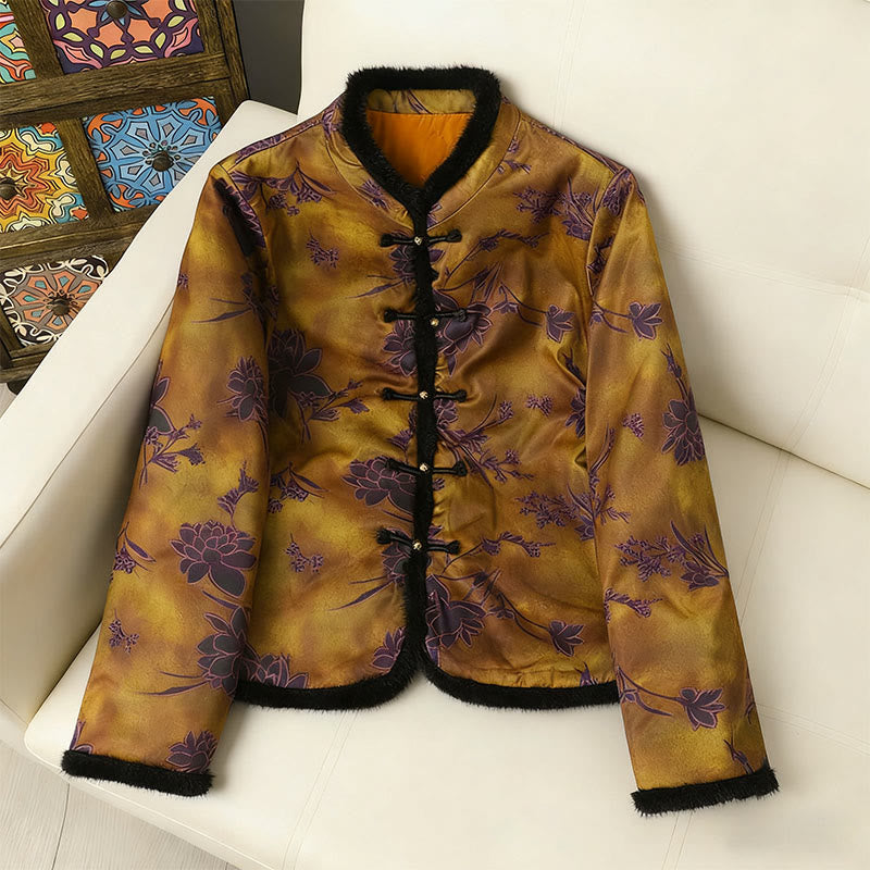 Structured Botanical Frog-Button Meditation Jacket