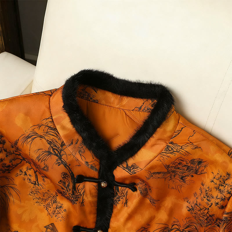 Structured Botanical Frog-Button Meditation Jacket