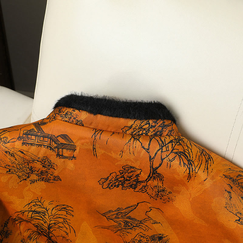Structured Botanical Frog-Button Meditation Jacket