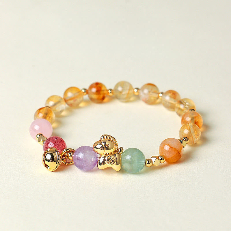 Year Of The Horse Citrine Amethyst Various Crystals Protection Bracelet