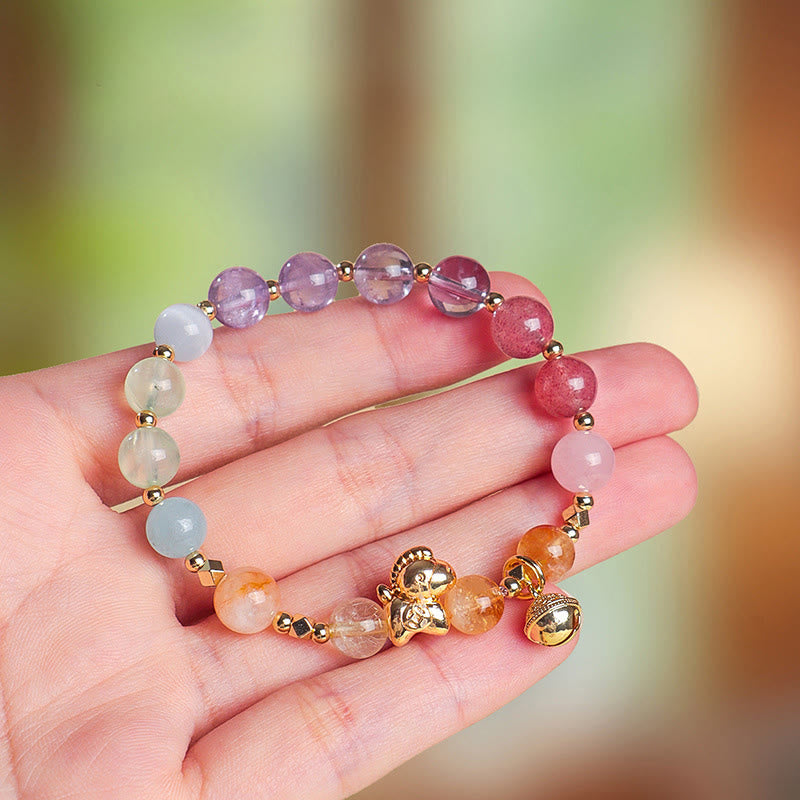 Year Of The Horse Citrine Amethyst Various Crystals Protection Bracelet