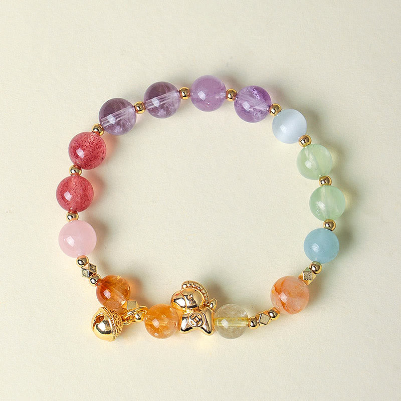 Year Of The Horse Citrine Amethyst Various Crystals Protection Bracelet