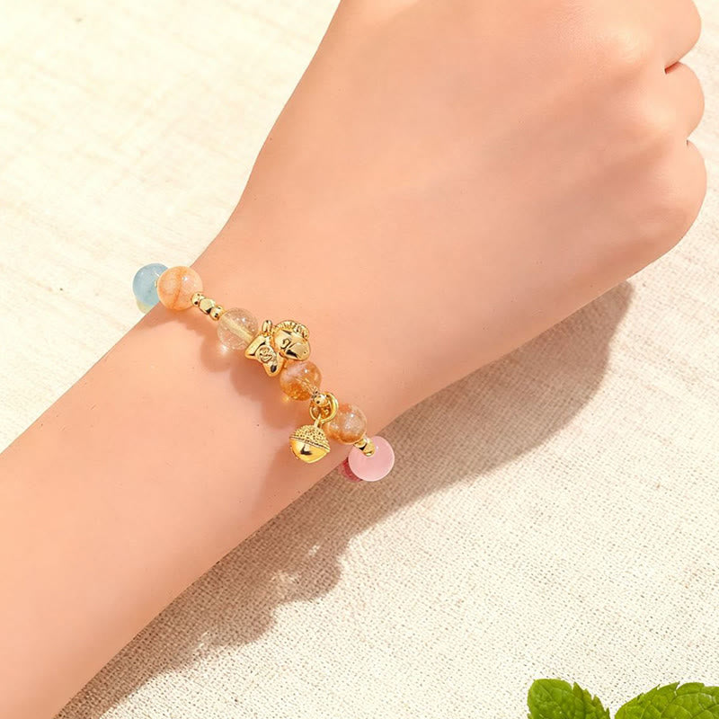 Year Of The Horse Citrine Amethyst Various Crystals Protection Bracelet