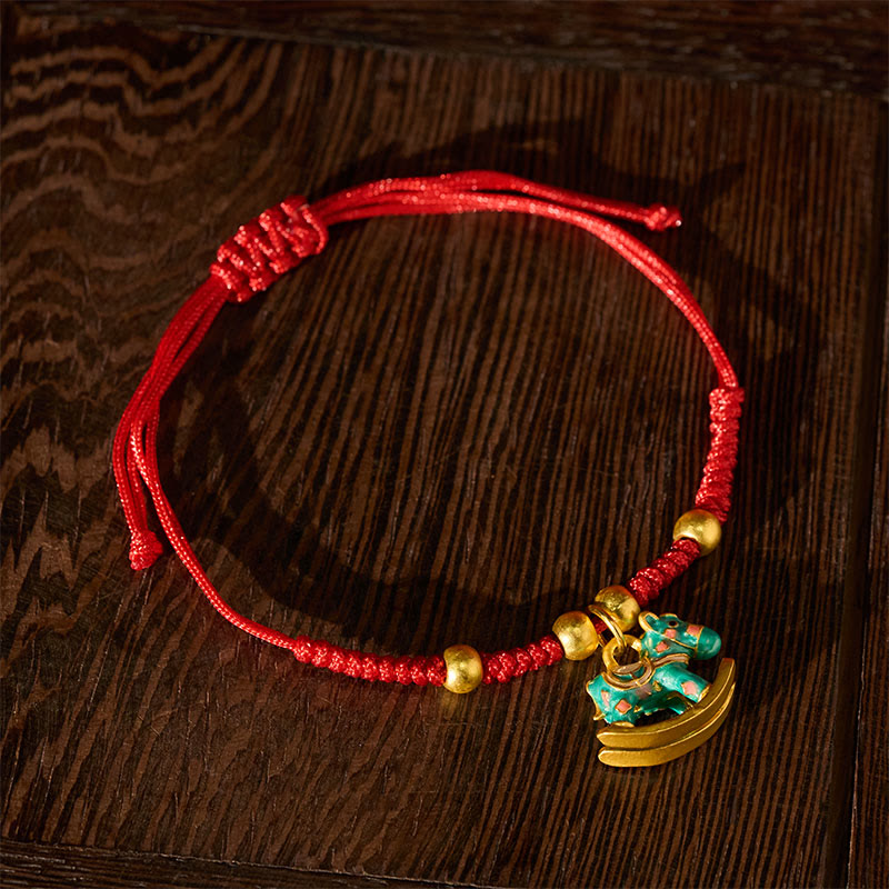 Year Of The Horse Lucky Beads Red String Protection Adjustable Braided Bracelet