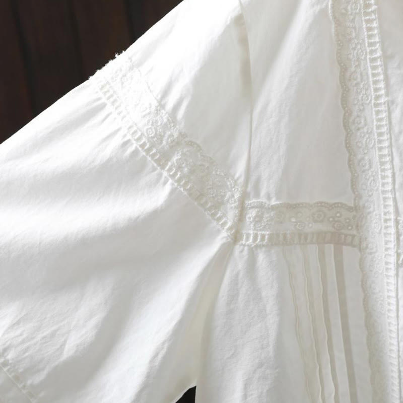 Breathable Cotton Pleated Stand-Collar Mindful Shirt