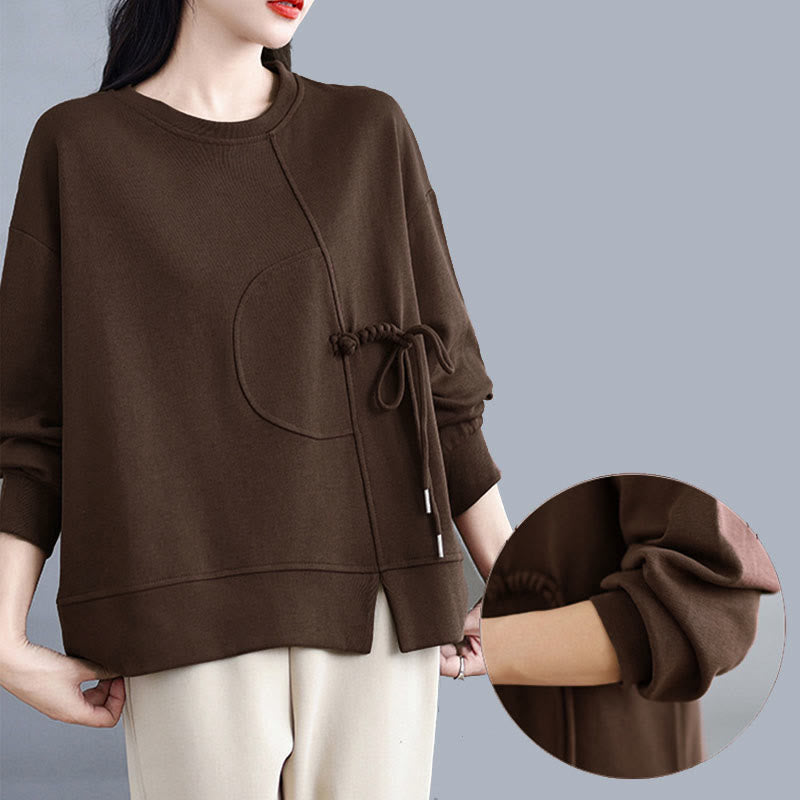 Tactile Cotton Frog-Button Women's Meditation Sweatshirt