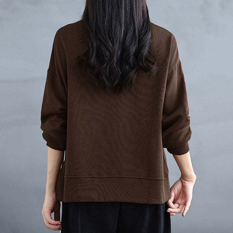 Tactile Cotton Frog-Button Women's Meditation Sweatshirt