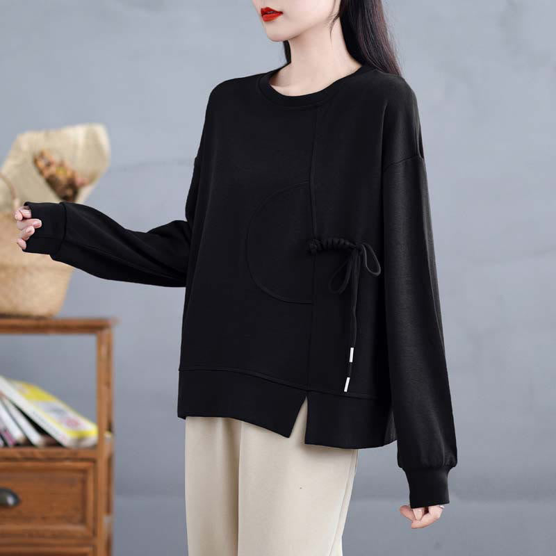 Tactile Cotton Frog-Button Women's Meditation Sweatshirt
