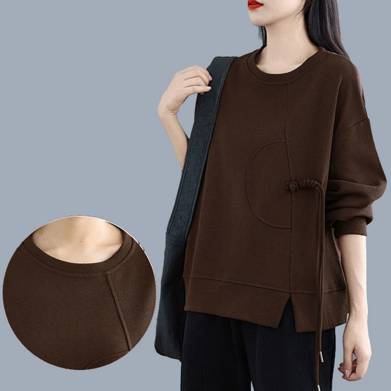 Tactile Cotton Frog-Button Women's Meditation Sweatshirt