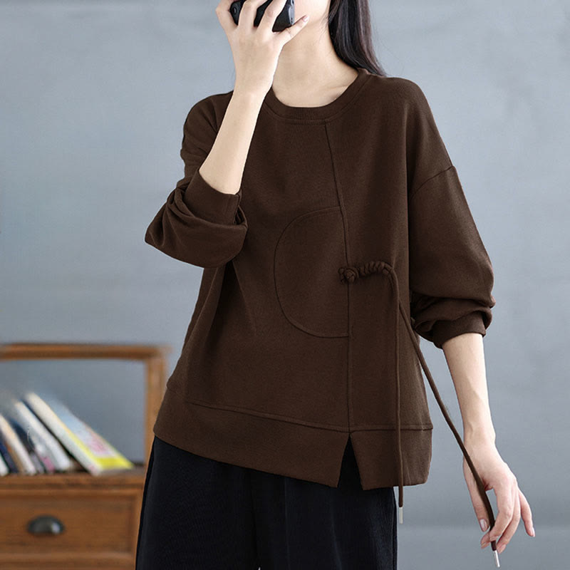 Tactile Cotton Frog-Button Women's Meditation Sweatshirt