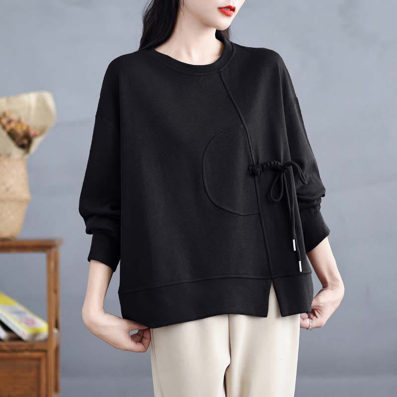Tactile Cotton Frog-Button Women's Meditation Sweatshirt
