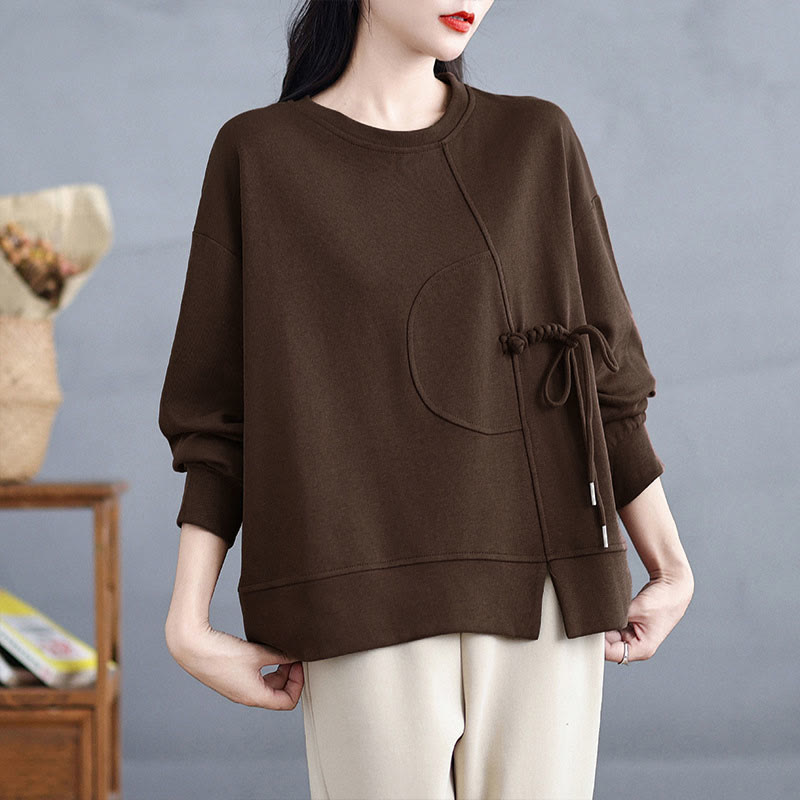 Tactile Cotton Frog-Button Women's Meditation Sweatshirt