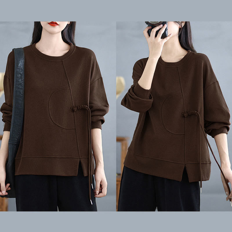 Tactile Cotton Frog-Button Women's Meditation Sweatshirt