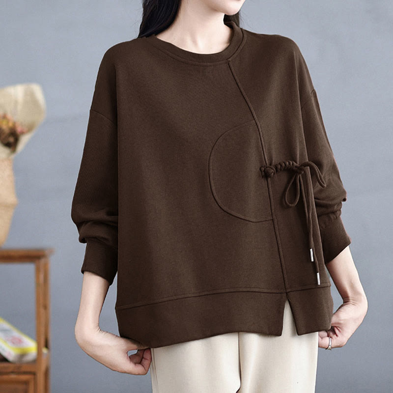 Tactile Cotton Frog-Button Women's Meditation Sweatshirt
