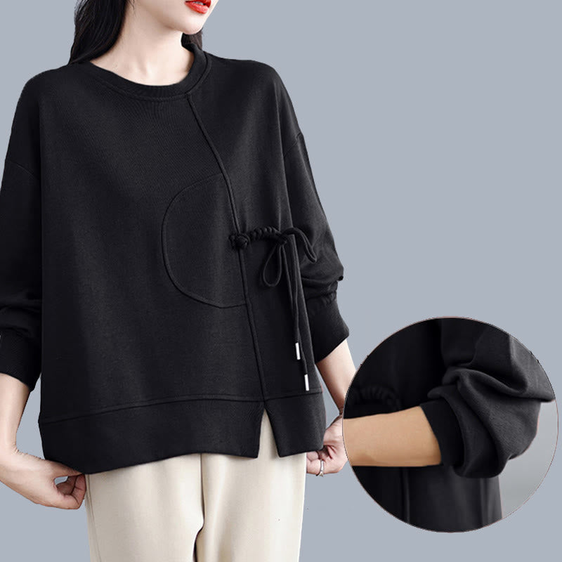 Tactile Cotton Frog-Button Women's Meditation Sweatshirt