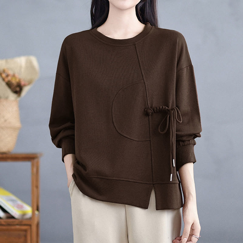 Tactile Cotton Frog-Button Women's Meditation Sweatshirt