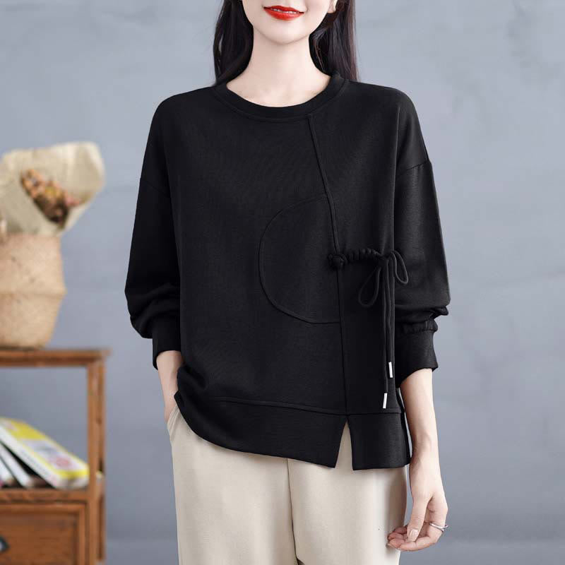 Tactile Cotton Frog-Button Women's Meditation Sweatshirt