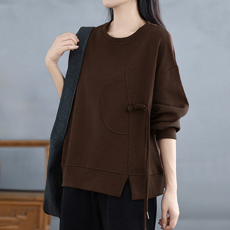 Tactile Cotton Frog-Button Women's Meditation Sweatshirt