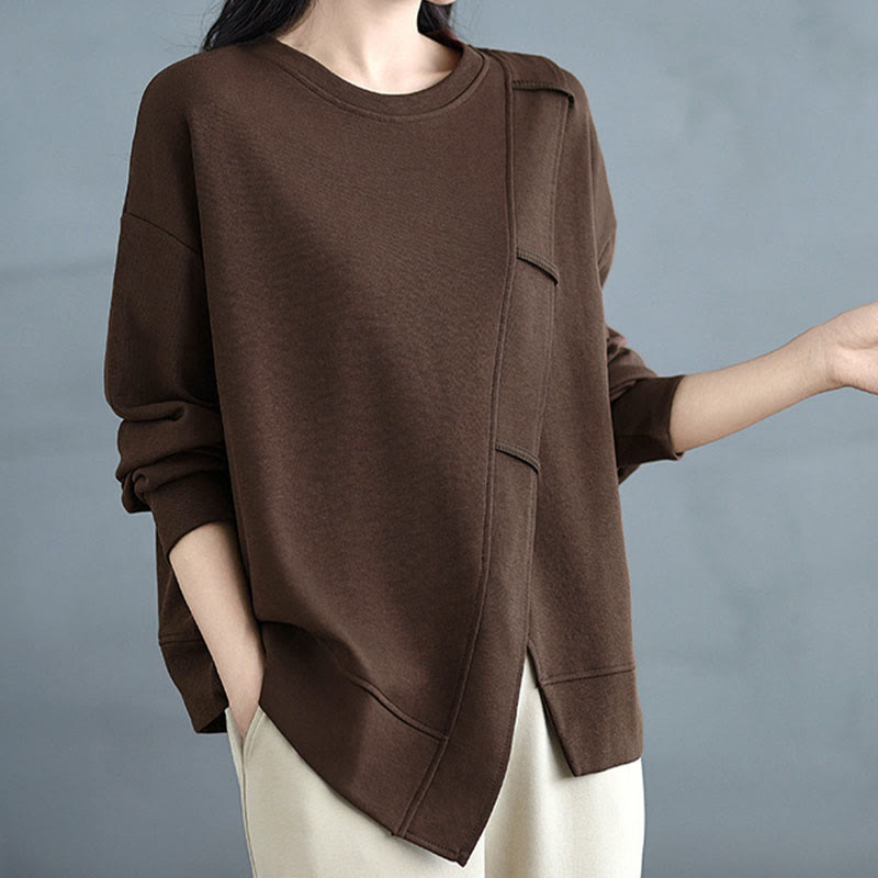 Structured Cotton Asymmetric Mindful Sweatshirt