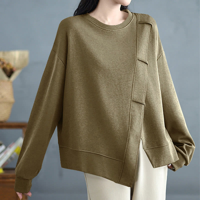 Structured Cotton Asymmetric Mindful Sweatshirt