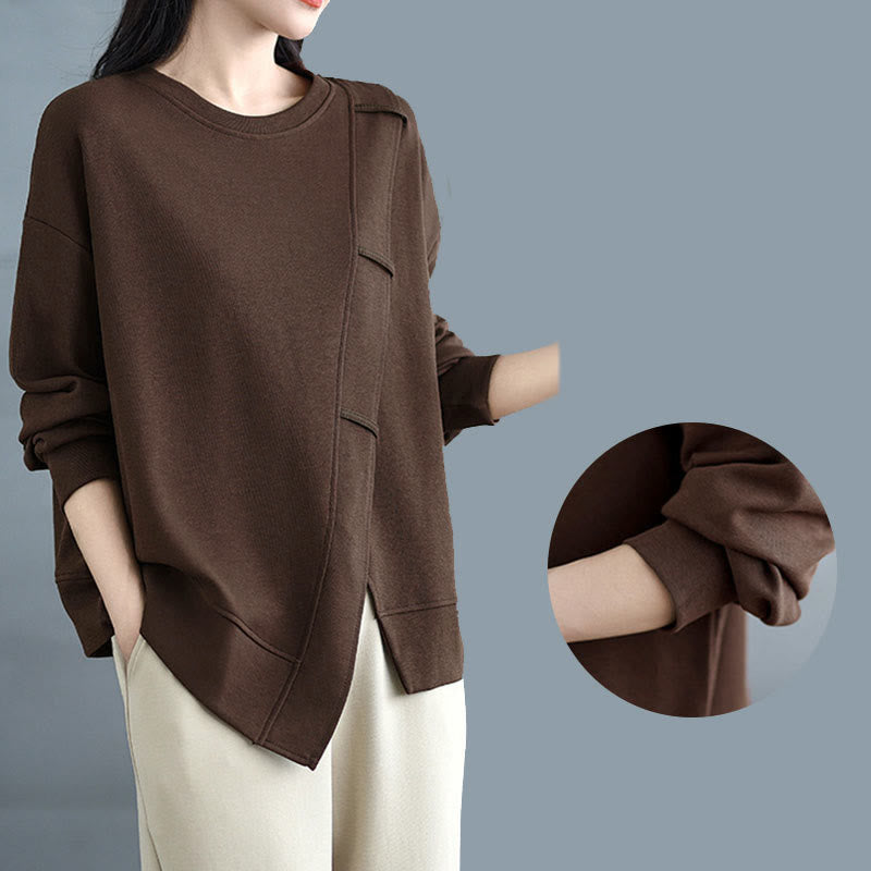 Structured Cotton Asymmetric Mindful Sweatshirt