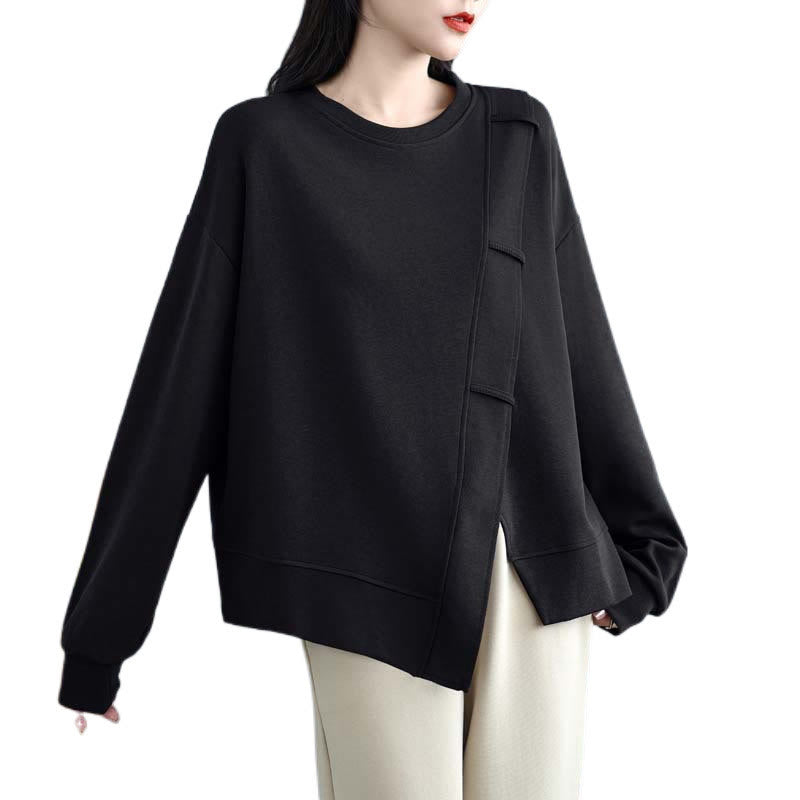 Structured Cotton Asymmetric Mindful Sweatshirt